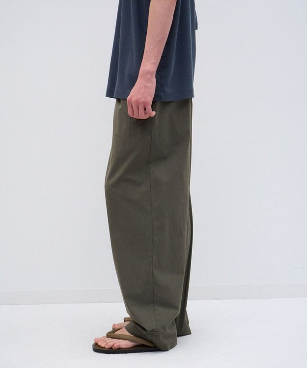 ATON LIGHT TC GABARDINE | ウォッシュドワイドパンツ - UNISEX KHAKI