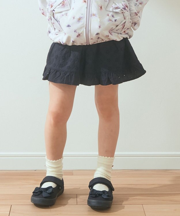 ANY KIDS オーバーレースキュロット ネイビー系
