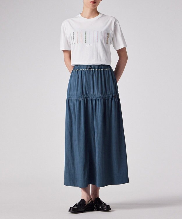 Paul Smith ドロストコード レーヨン スカート ダークインディゴ