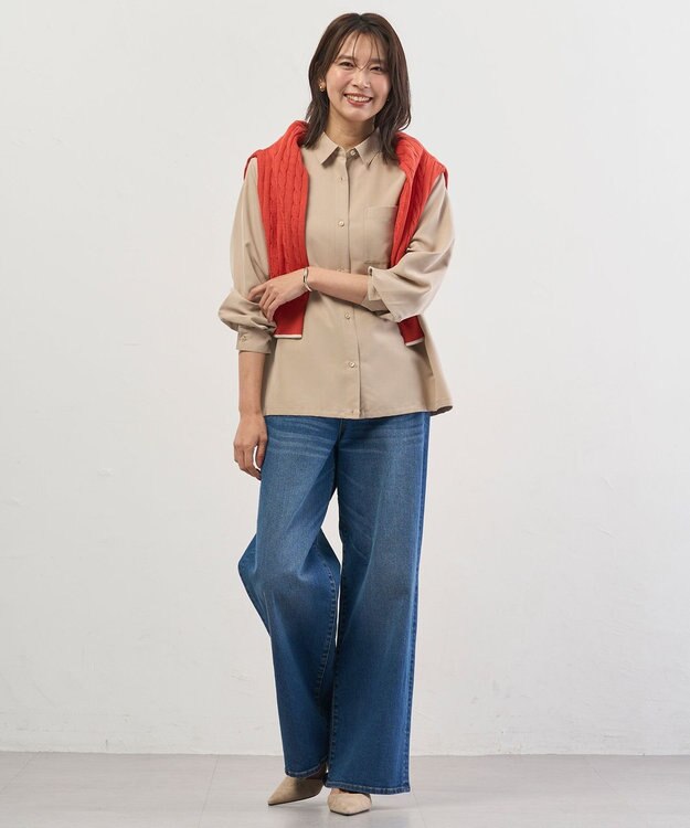 J.PRESS LADIES Springピーチ ブラウス モカベージュ系