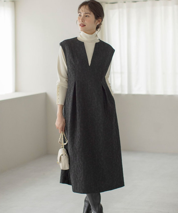 フラワーラメジャカード ジャンパースカート / 組曲 L