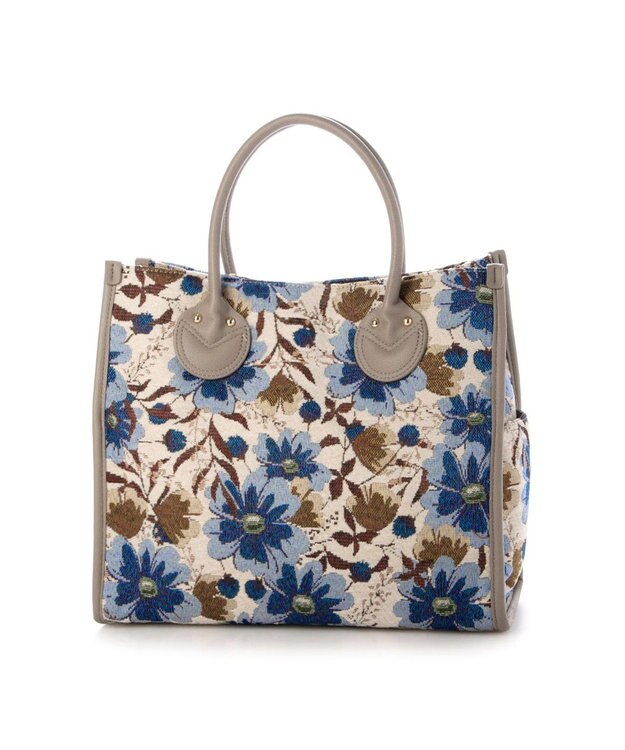 UNBILLION カシュカシュ cachecache / ジャガードスクエアトート ライトグレー