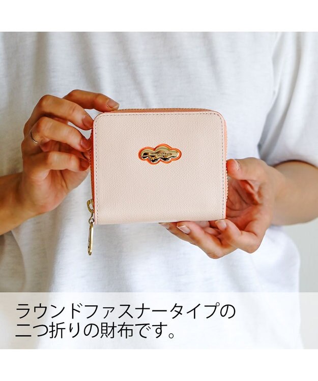 tsumori chisato CARRY くもマーク 財布 2つ折り ラウンドファスナー小銭入れ ベージュ