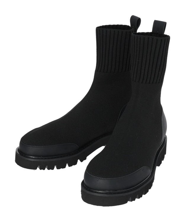 AMERICAN HOLIC ニットショートブーツ Black