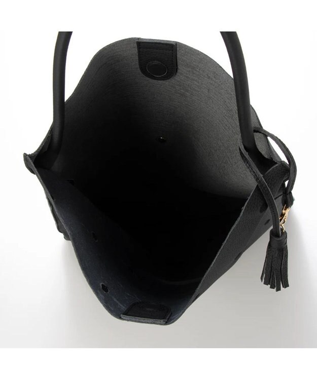 UNBILLION perche / カウレザー裏無し1本手トート ブラックドット