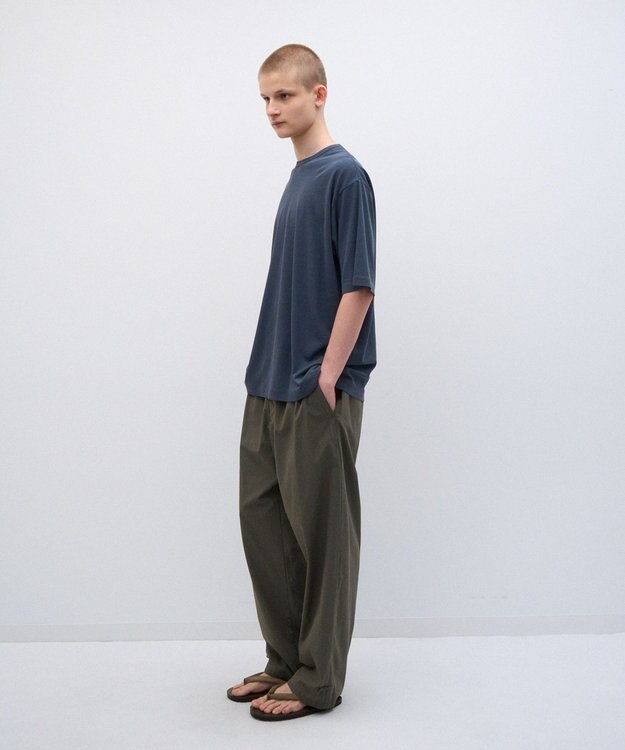 ATON LIGHT TC GABARDINE | ウォッシュドワイドパンツ - UNISEX KHAKI