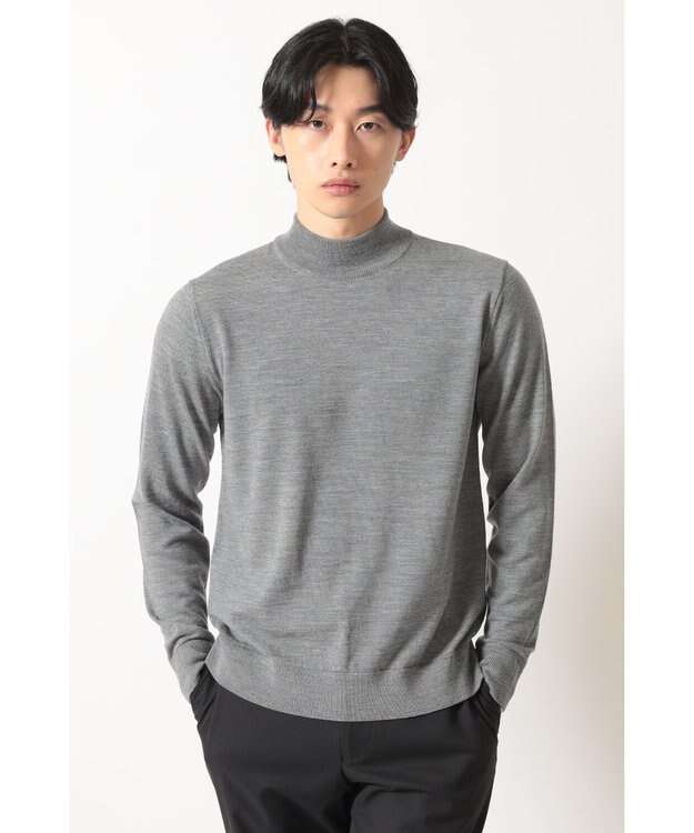 DAKS モックネック ニットプルオーバー グレー