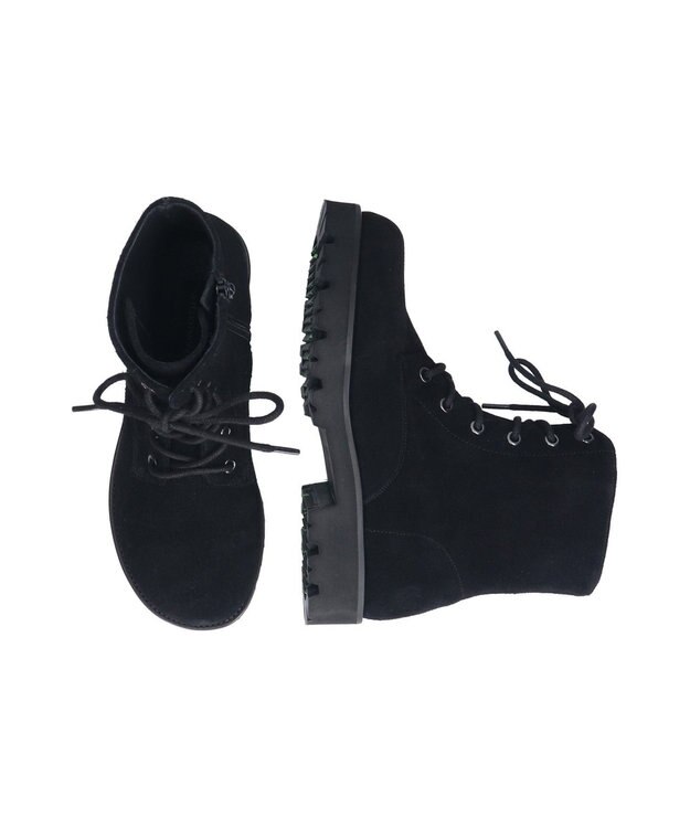 Bridget Birkin 【PARADIS COULEUR】オブリークトウレースアップブーツ ブラックスウェード