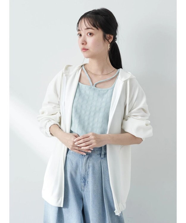 earth music&ecology ＵＶカット加工パーカー Ivory