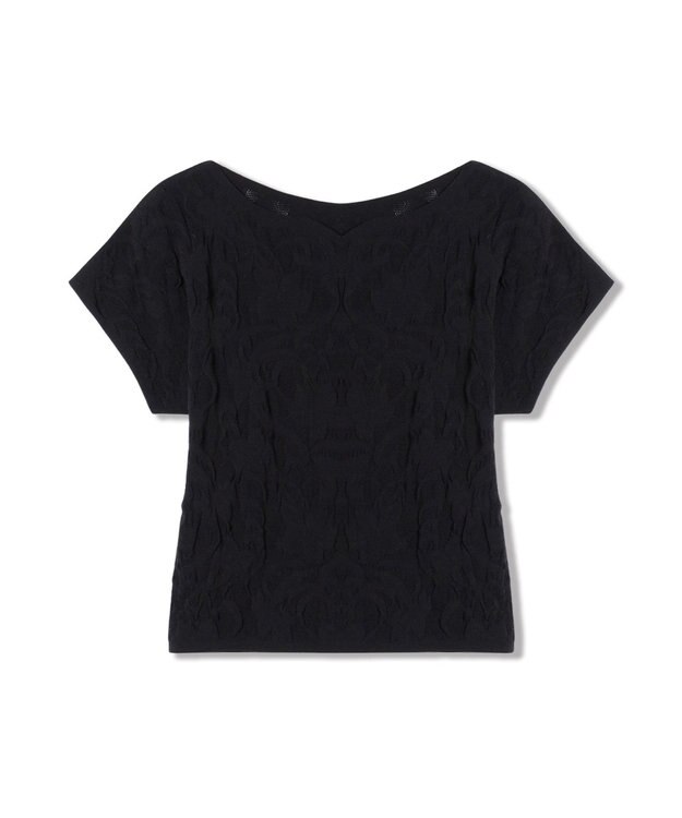 Chacott 【ノーソーイングニット】バレリーナネックコンパクトTシャツ ブラック