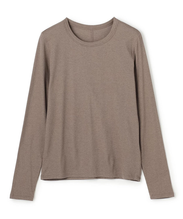 UNFILO コットンカシミヤ クルーネックカットソー モカ