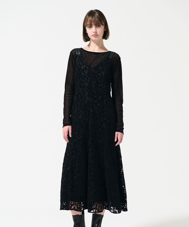 GRACE CONTINENTAL モールレースキャミワンピース ブラック