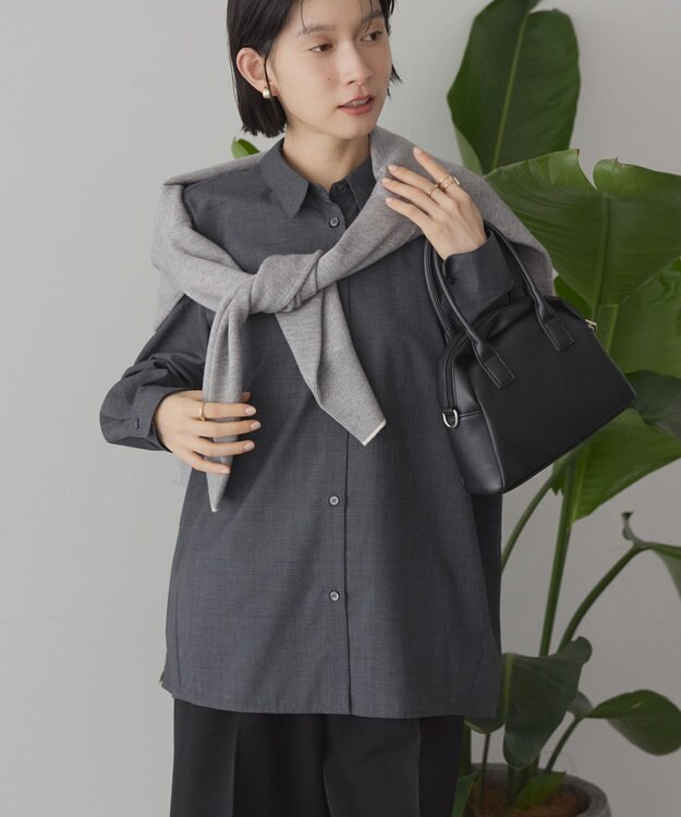 AMERICAN HOLIC イージーケアコクーンバックタックシャツ Check