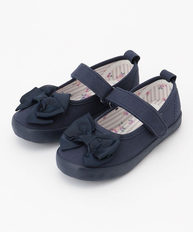 ANY KIDS リボンベルクロハンプバレエ ネイビー系