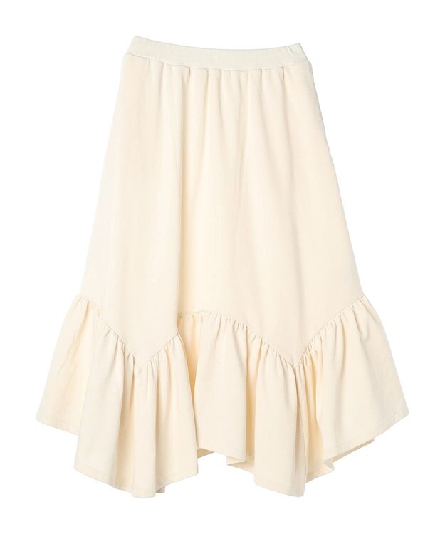 earth music&ecology ウラケ裾フリルスカート Ivory