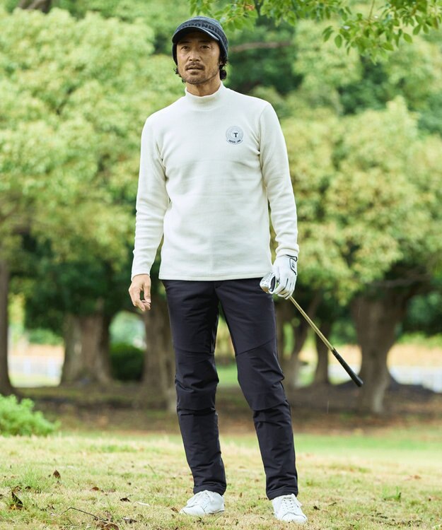 23区GOLF 【MEN】冬の暖かトップス！グランサーモリブ モックネック アイボリー系