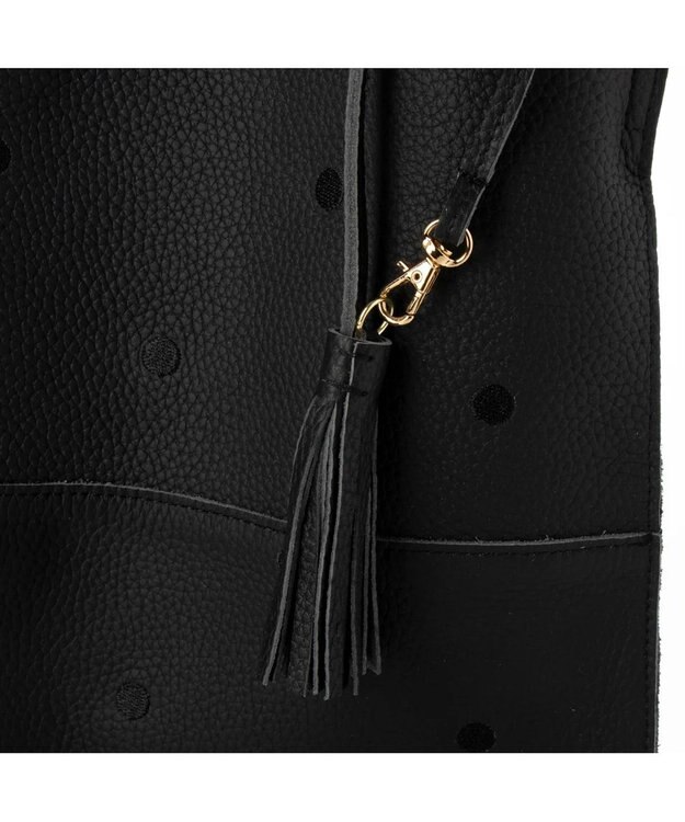 UNBILLION perche / カウレザー裏無し1本手トート ブラックドット