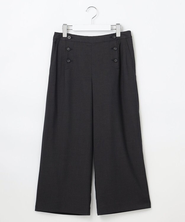 J.PRESS LADIES L 【洗える】T/Rウォッシャブルギャバ マリン パンツ チャコール系