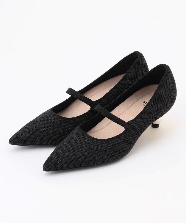 steppi 【洗える/撥水】パールヒール パンプス ブラック