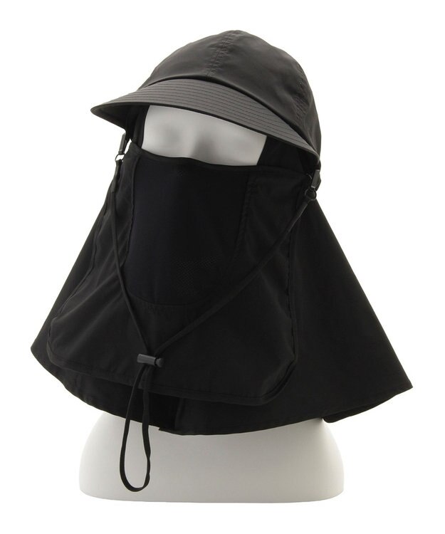 MOONBAT 【遮光100％/UVカット100％】フワクール (Fuwacool)  日差しを完全遮断バッククリボンワイドキャップ　遮光100　UV100 ブラック