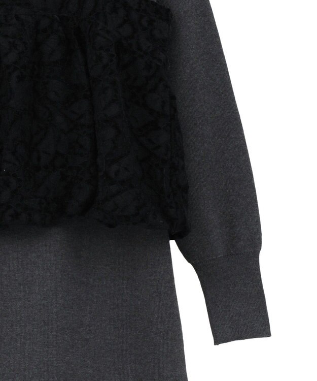 YECCA VECCA 【2点SET】バルーンキャミ付きニットワンピース Gray