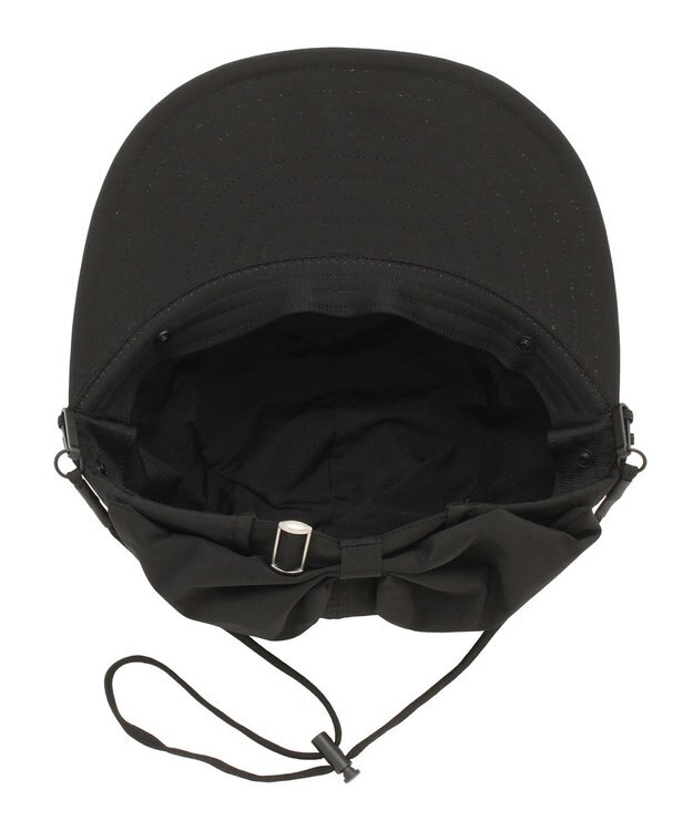 MOONBAT 【遮光100％/UVカット100％】フワクール (Fuwacool)  日差しを完全遮断バッククリボンワイドキャップ　遮光100　UV100 ブラック