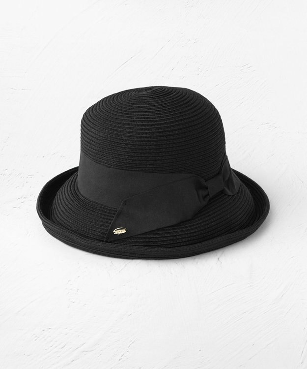 TOCCA 【UV90%以上カット・吸水速乾・抗菌防臭・洗える・サイズ調整可】POINT OF RIBBON BRAIDHAT 帽子 ブラック系