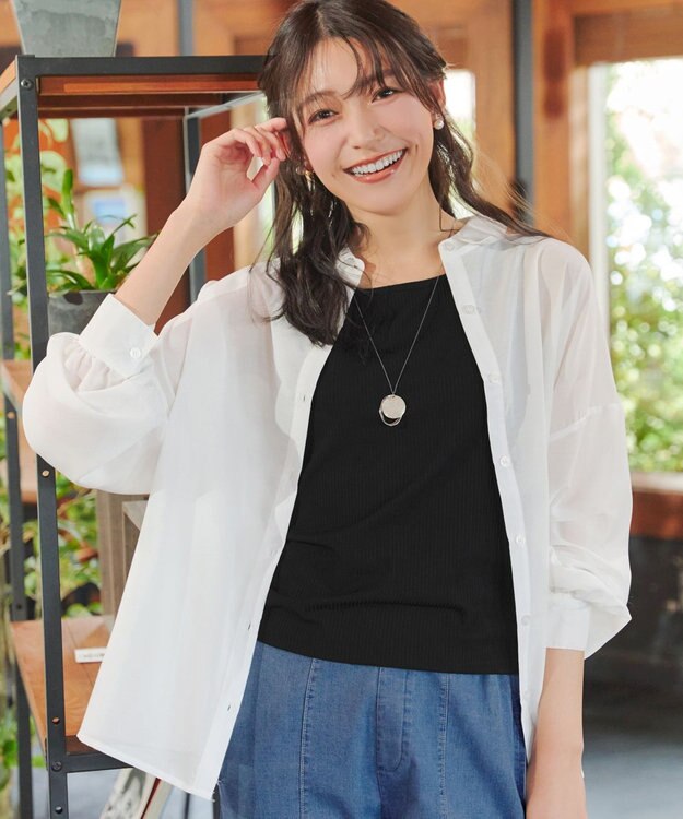 Tiaclasse シアーシャツ＋タンクトップセット（2点セット） オフホワイト