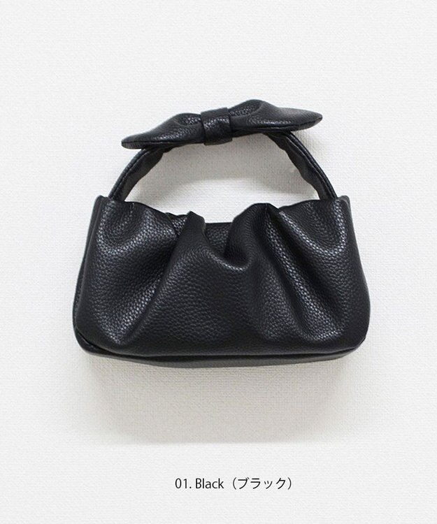 ROOTOTE 6467【直営店限定:ミニショルダー】LT.ベビールー.リボンノット-A 01：ブラック