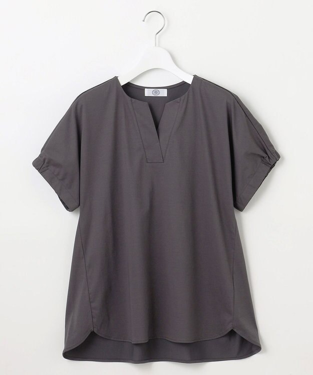 J.PRESS LADIES L 【接触冷感】プレーティングジャージー フレンチスリーブ カットソー スレート系