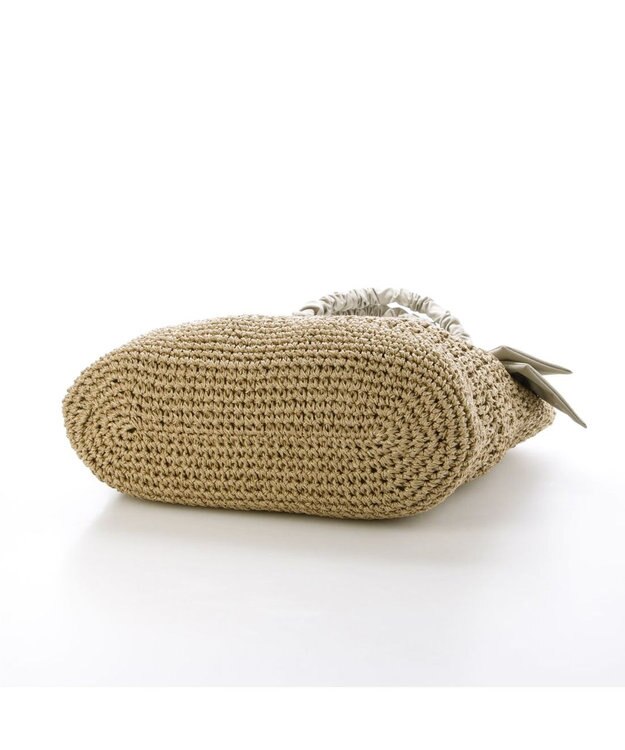 UNBILLION カシュカシュ cachecache / 下がりリボン柄編みトート カゴバッグ オーク