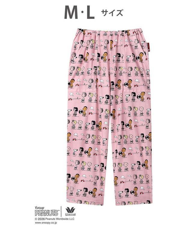 WACOAL PEANUTS ボトムス 8分丈 綿100%(本体) スヌーピー レディース FOT269 /ワコール ピンク
