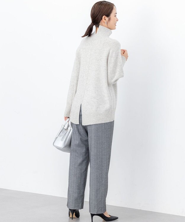 組曲 S ウールカシミヤミックス ロールネックニット ライトグレー系