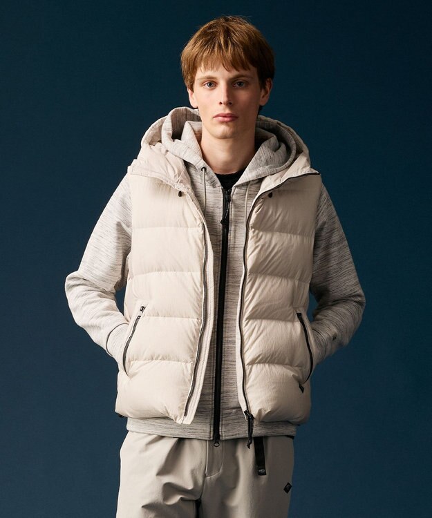 JOSEPH ABBOUD MOUNTAIN 【軽量/ソフト】ソフトダンボールニットジップパーカー ライトグレー系