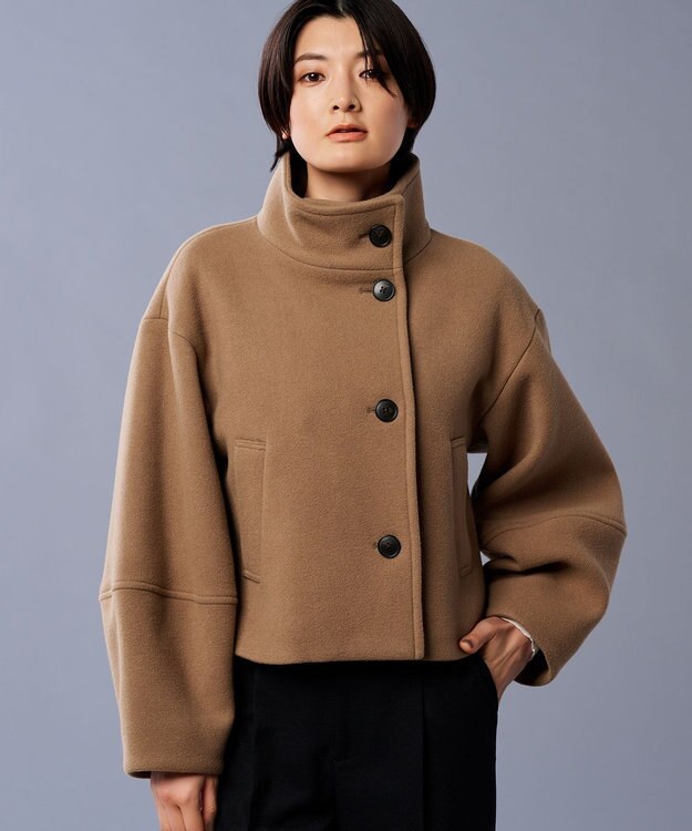 uncrave 【撥水】プルーフ メルトン スタンドネック コート（uncrave STANDARD） キャメル