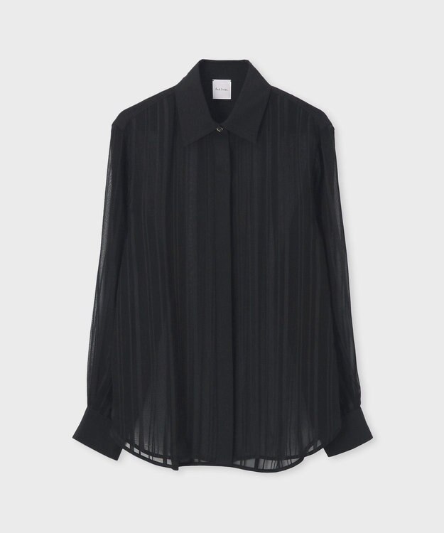 Paul Smith シアー ストライプ ブラウス ブラック