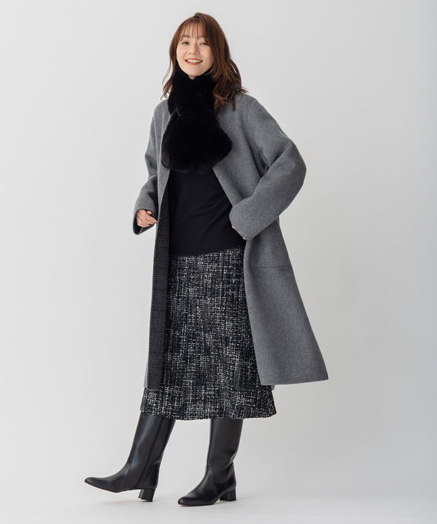 自由区 レザーロングブーツ ブラック系