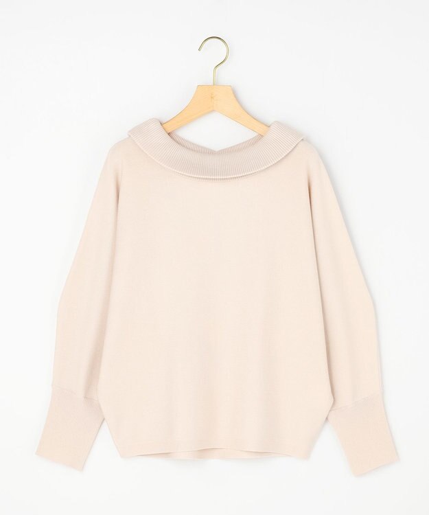 組曲 【加藤ローサさん着用・新色追加・前後着用可】スムースストレッチロールネック ニット ピンクベージュ系