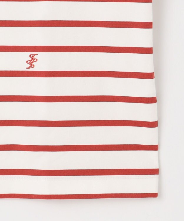 自由区 S 【洗える】ボーダーワイドBIG Tシャツ オフ×レッド