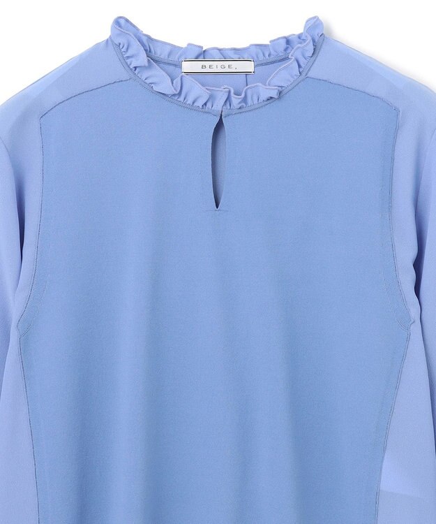 BEIGE， CLARISSE / タイニーフリルニット Sax