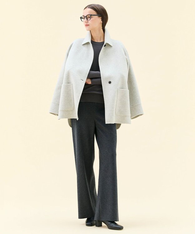 BEIGE， 【WEB限定】PAYSON / ウールリバーオーバーサイズステンカラーコート L.Gray