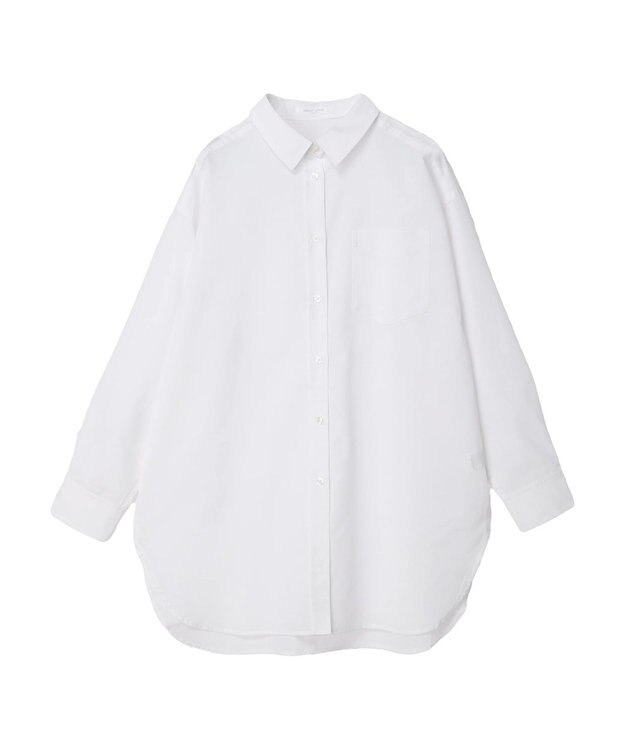 Green Parks 綿麻混オーバーサイズシャツチュニック Off White