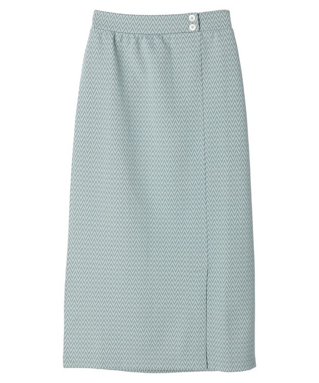 earth music&ecology シェブロン柄タイトスカート Green