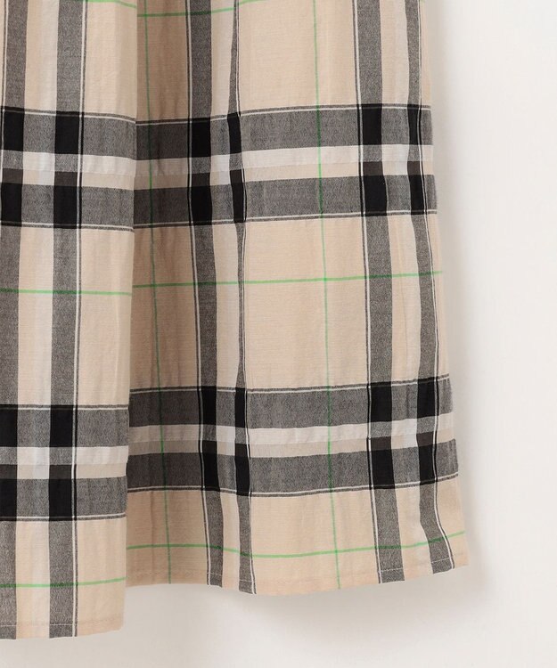 自由区 L 【カタログ掲載・洗える】シアーブライトチェック スカート ベージュ