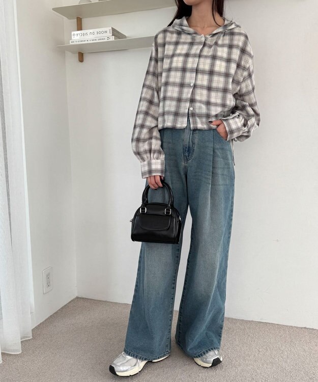 WEGO モチーフデニムタックパンツ デニム中濃加工色