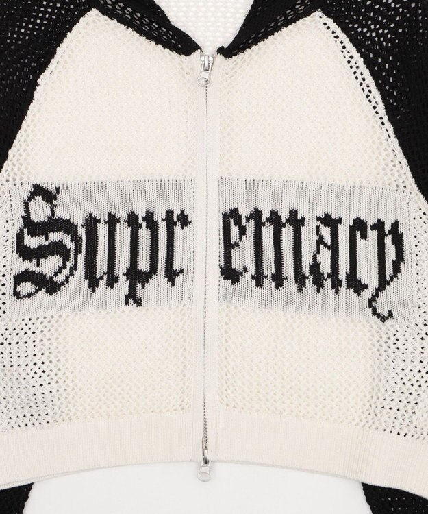 WEGO ラグランメッシュニットショートパーカー ブラック