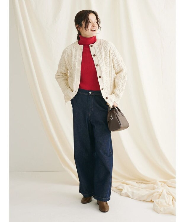 CRAFT STANDARD BOUTIQUE リサイクルポリエステルケーブルカーディガン Ivory