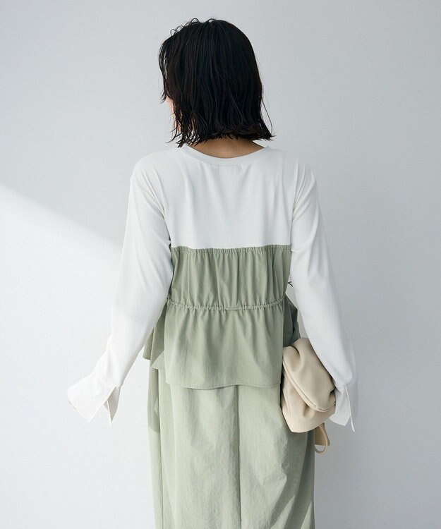 Green Parks ペプラムドッキングワンピース Khaki