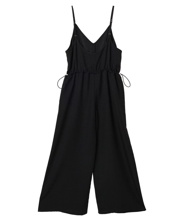 Green Parks 冷やっとすずやかウエストドロストサロペット Black