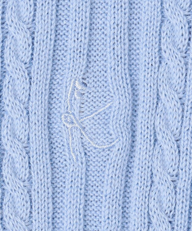 組曲 KIDS 【150-160㎝】フラワードット リブニット サックスブルー